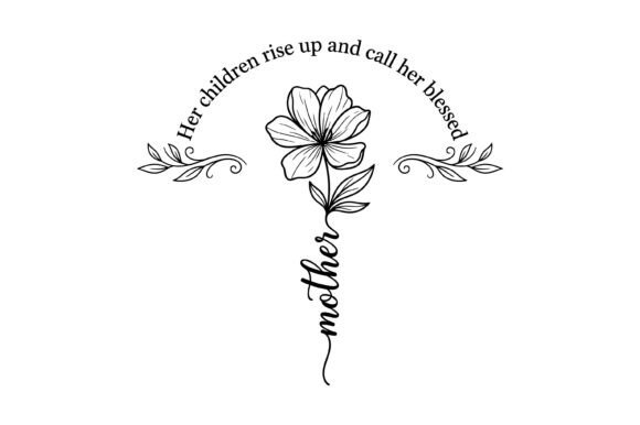 Blessed Mother Floral Christian T‑Shirt Graphics