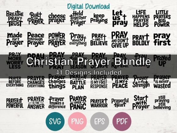 Christian Prayer SVG Bundle Graphics & T-Shirt Designs