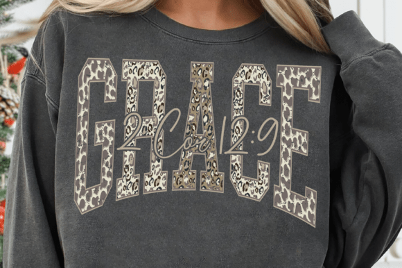 Grace 2 Cor 12 9 SVG: Camo Christian Graphics & T-Shirt Design