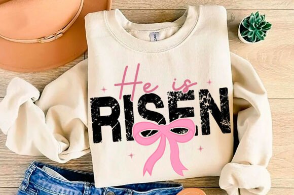 He is Risen Png: Christian Easter Graphics for T-Shirt Designs