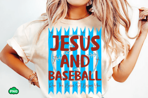 Jesus and Baseball Christian SVG: Graphics & T-Shirt Designs