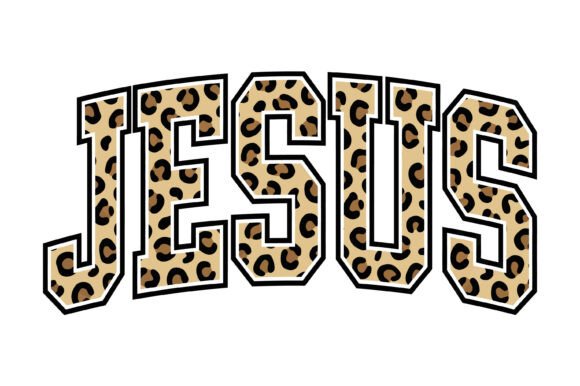 Jesus Leopard Print Typography Graphics for T-Shirt Designs
