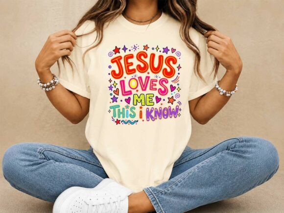 Jesus Loves Me Preppy Coquette: Graphics & T-Shirt Designs